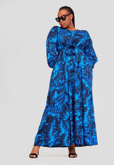 Kilifi Long Sleeve Tent Maxi Dress - Blue