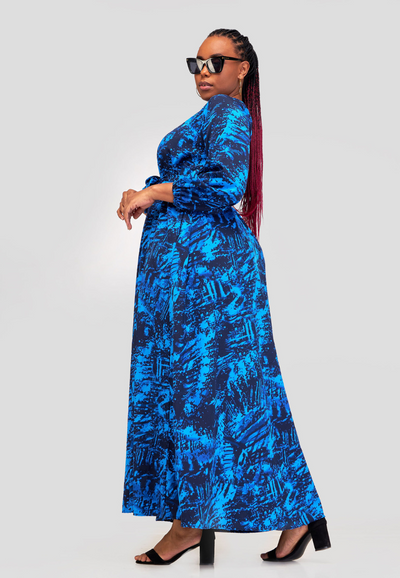 Kilifi Long Sleeve Tent Maxi Dress - Blue