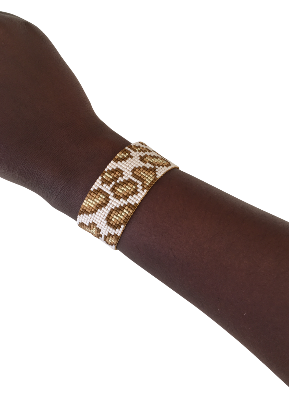 Myuki Glass Bead Bracelet - Cheetah Print