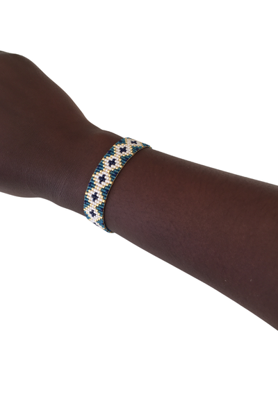 Myuki Glass Bead Bracelet - Blue