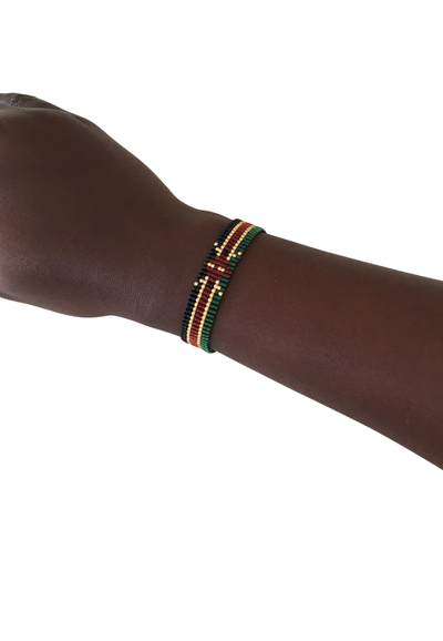 Myuki Glass Bead Bracelet - Kenyan Flag