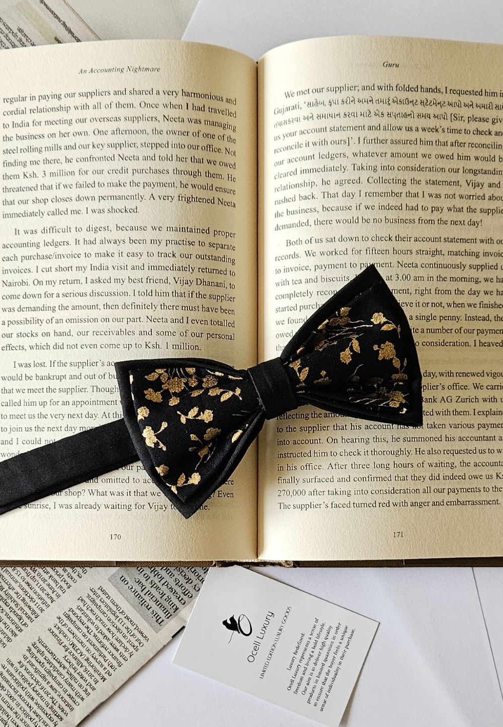 Double Bowtie - Black & Gold