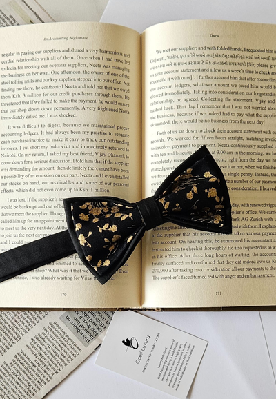 Double Bowtie - Black & Gold