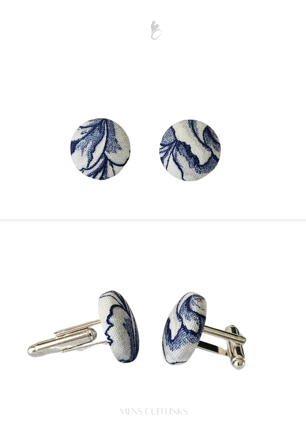 Mens Cufflinks - Blue & White