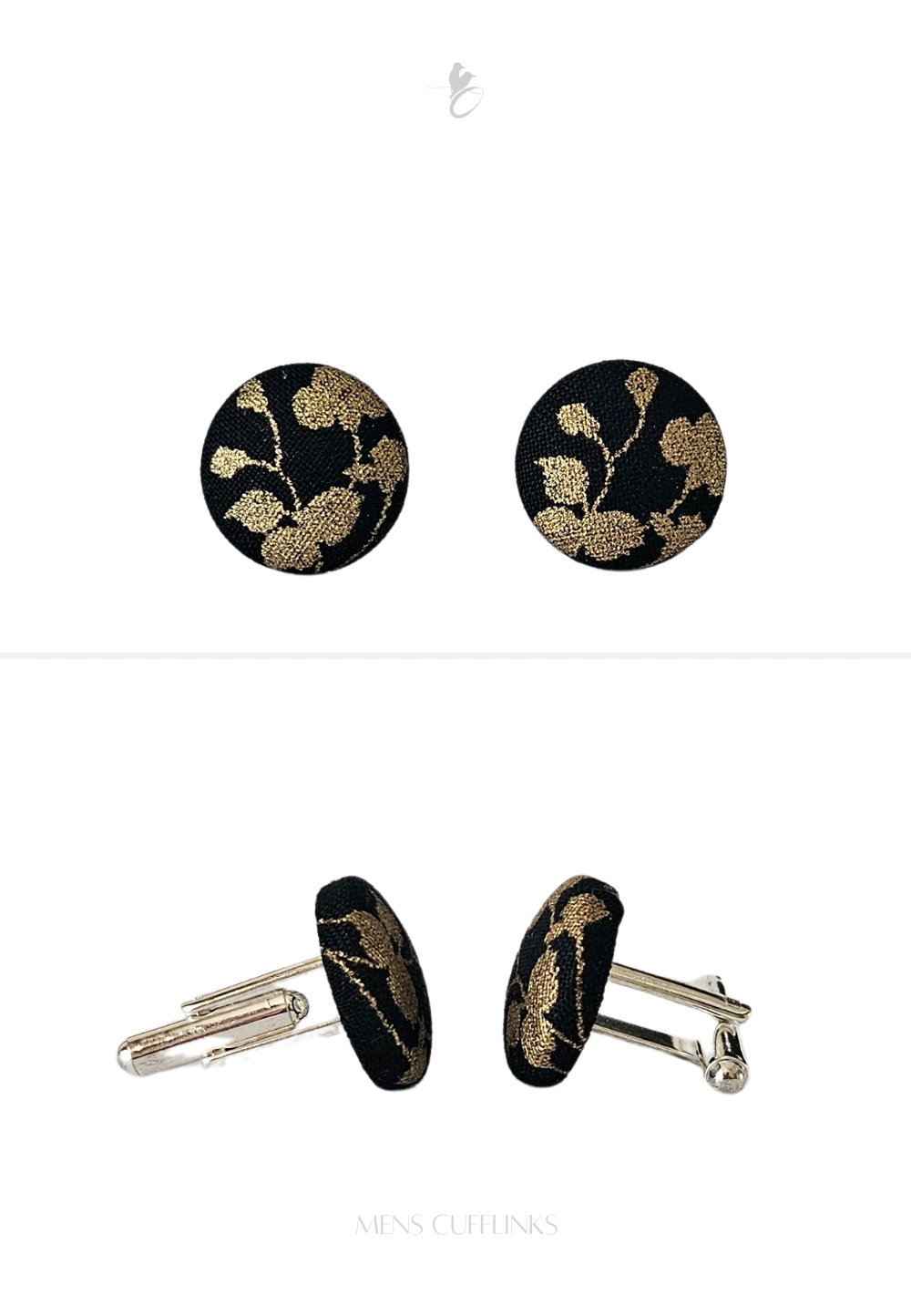 Mens Cufflinks - Black & Gold