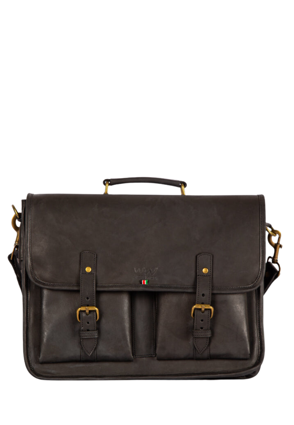 Wafula Leather Briefcase - Dark Brown