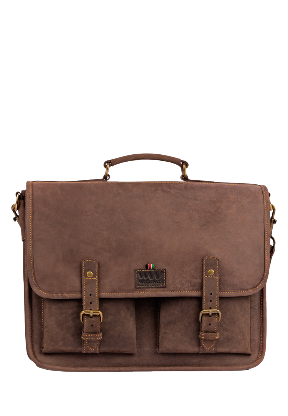 Wafula Leather Briefcase - Brown