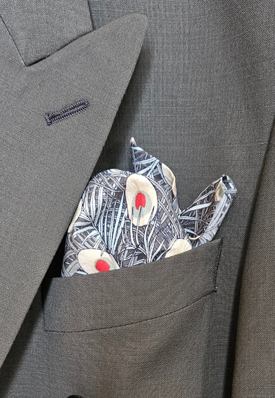 Pocket Square - Blue Peacock