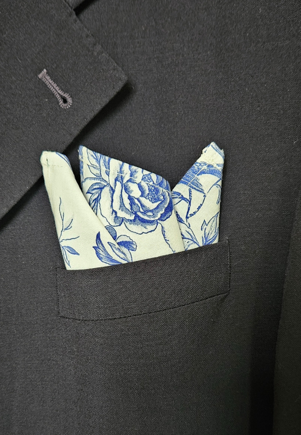 Pocket Square - Blue & White