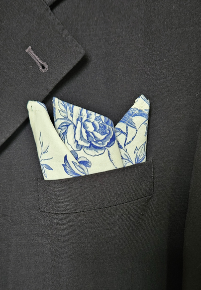 Pocket Square - Blue & White