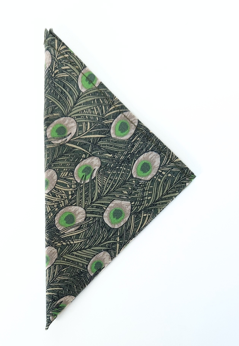 Pocket Square - Green Peacock