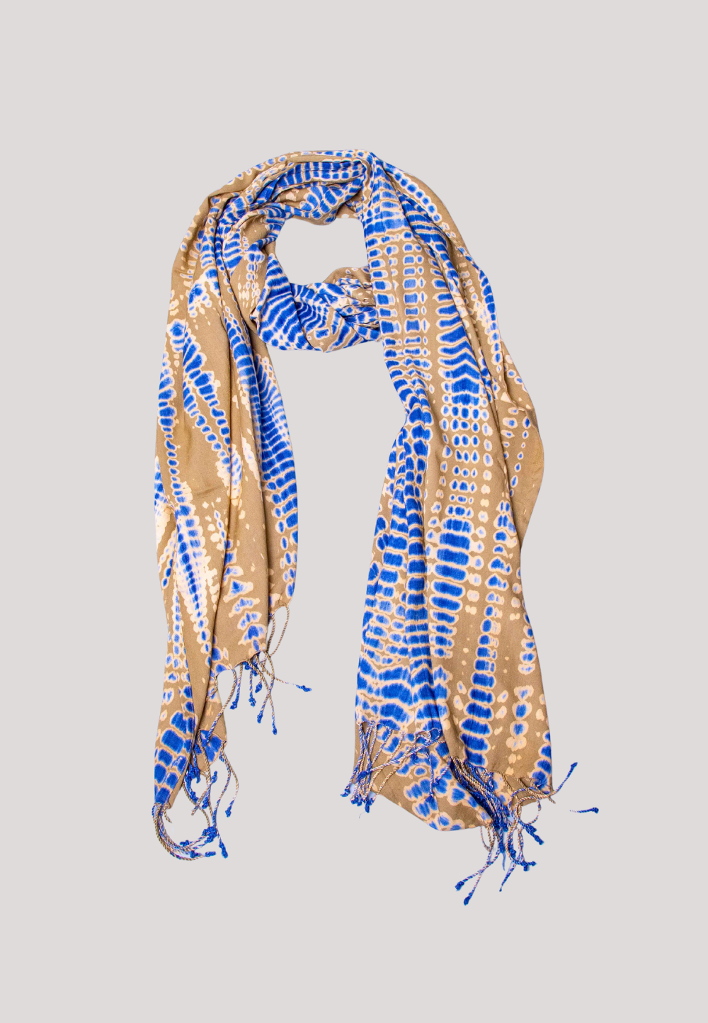 Angie Scarf - Khaki & Blue