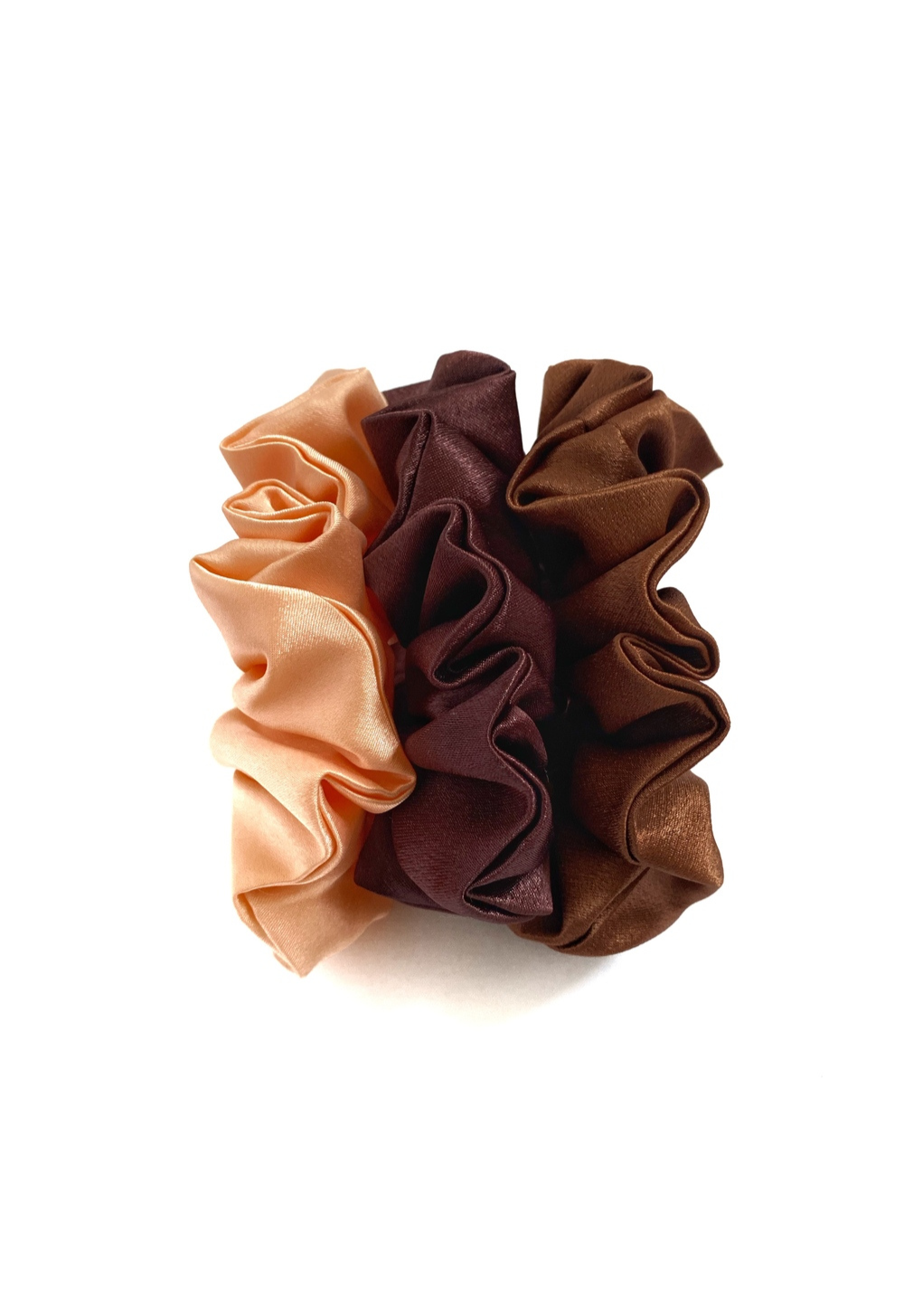 Toffee, Cocoa & Sand Silk Scrunchies