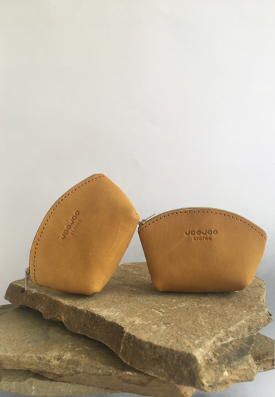 Mini Mustard Leather Pouch