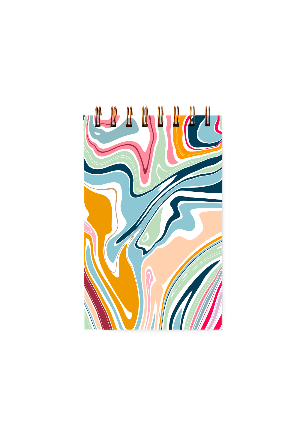 Rainbow marble mini notebook