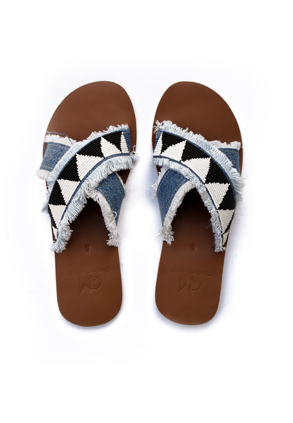Lamu Demin Beaded Sandals