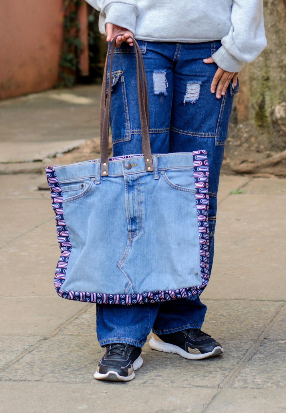 Denim Gusset Tote Bag