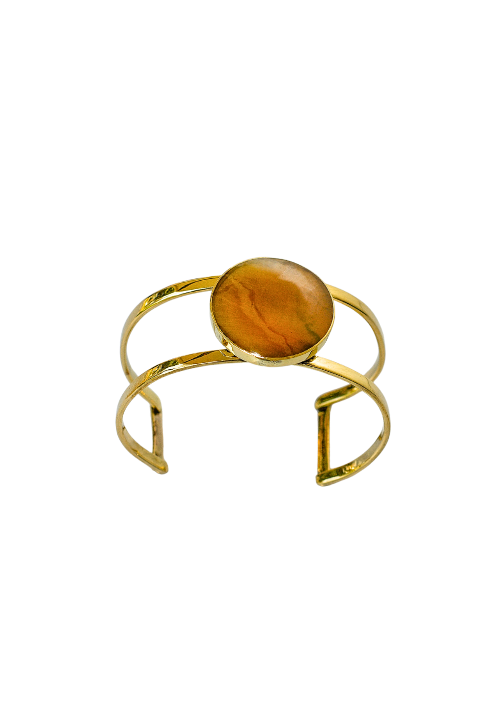 Round Bone Brass Bracelet