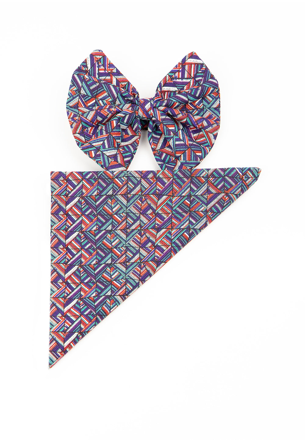 Bow Tie and Pocket Square Set Multi